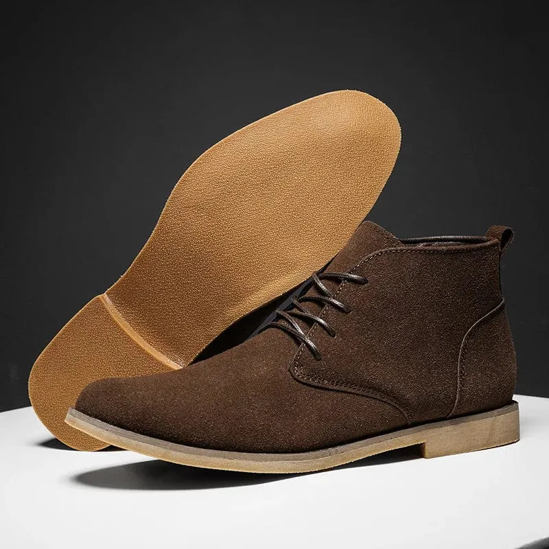 Men's Classic Suede Chelsea Boots | Lace-Up Ankle Footwear for Men